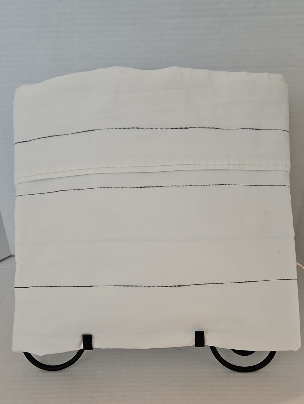Hearth & Hand Sour Cream Black Broken Pencil Organic Cotton Full Flat Sheet